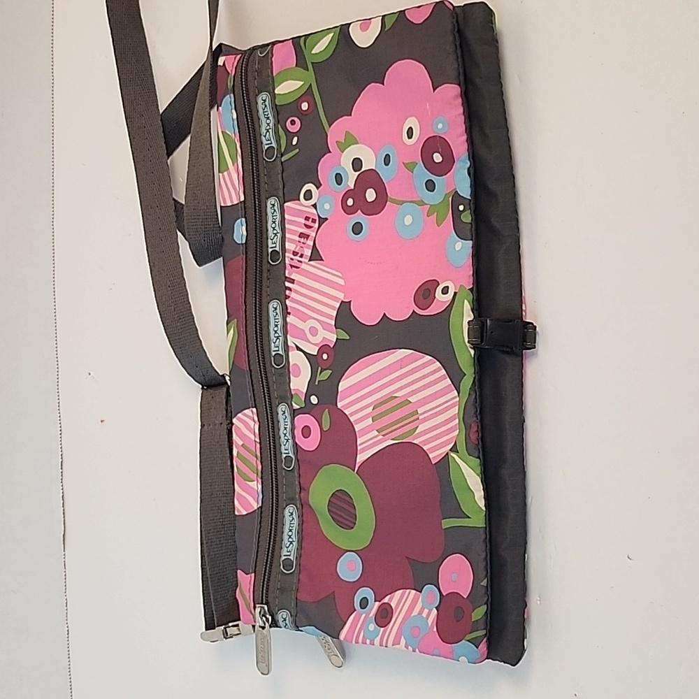 LeSportsac- reversable waist pack pink floral & brown